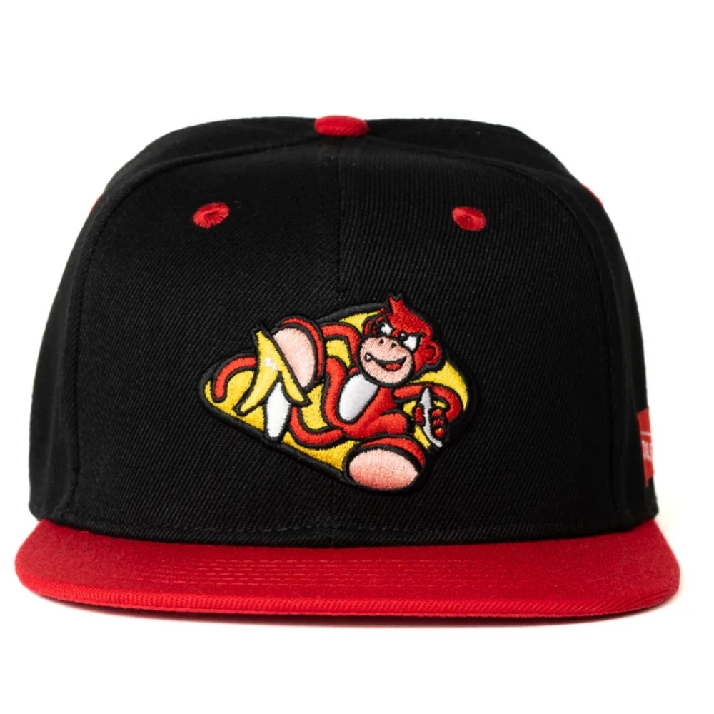 Black and Red Cap with Cartoon Patch